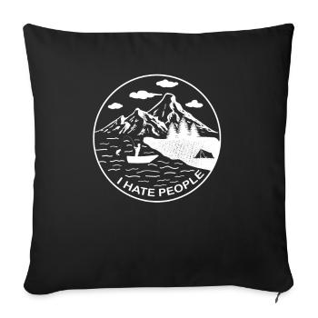 I hate people I hate people - Sofa pillowcase 17,3'' x 17,3'' (45 x 45 cm) - black - Front