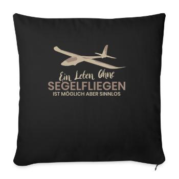 Vol à voile pilote - Housse de coussin décorative 45 x 45 cm - noir - Devant