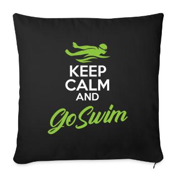 Schwimmen Schwimmer - Sofakissenbezug 45 x 45 cm - Schwarz - Vorne