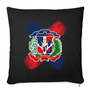 République dominicaine - Housse de coussin décorative 45 x 45 cm - noir - Devant