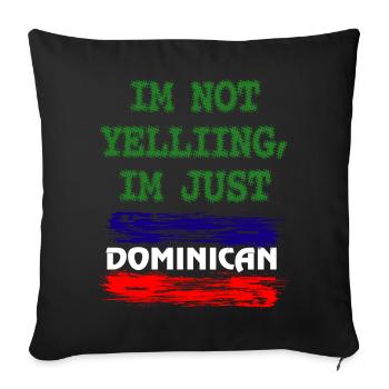 République dominicaine - Housse de coussin décorative 45 x 45 cm - noir - Devant