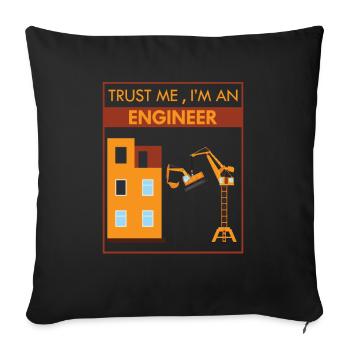 Engineer Mechanical Engineering Student Studies Uni - Sofa pillowcase 17,3'' x 17,3'' (45 x 45 cm) - black - Front