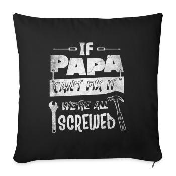 Outils et Architecture Motif Papa - Housse de coussin décorative 45 x 45 cm - noir - Devant