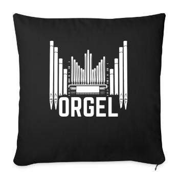 Orgue Piano Piano Piano - Housse de coussin décorative 45 x 45 cm - noir - Devant