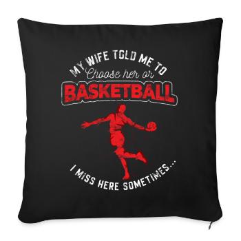 Basketball love - Sofa pillowcase 17,3'' x 17,3'' (45 x 45 cm) - black - Front
