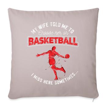 Amour de basket - Housse de coussin décorative 45 x 45 cm - taupe clair - Devant