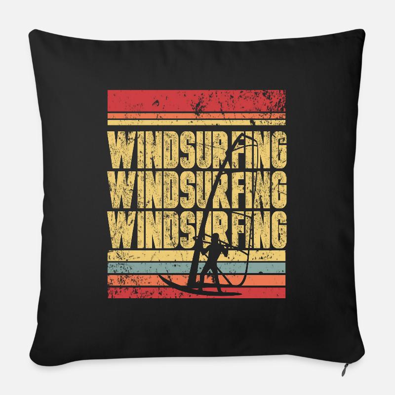 Windsurfen - Sofakissenbezug 45 x 45 cm - Schwarz