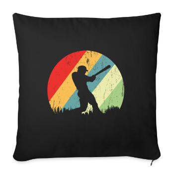 Baseball - Sofa pillowcase 17,3'' x 17,3'' (45 x 45 cm) - black - Front