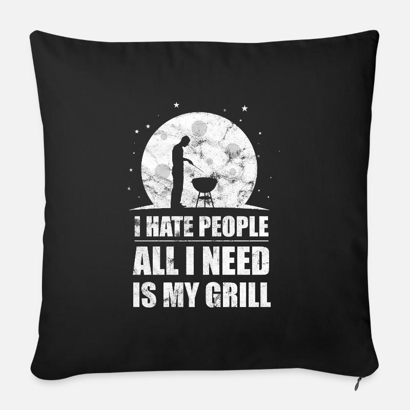 Grill Grillen - Sofakissenbezug 45 x 45 cm - Schwarz