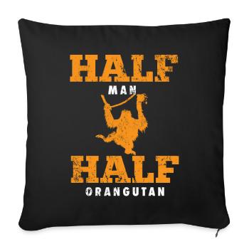 Orangutan Animal Welfare - Sofa pillowcase 17,3'' x 17,3'' (45 x 45 cm) - black - Front