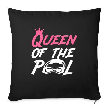 Piscine filles reine de la piscine - Housse de coussin décorative 45 x 45 cm - noir - Devant
