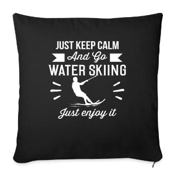 Quiet waterskiing hobby - Sofa pillowcase 17,3'' x 17,3'' (45 x 45 cm) - black - Front