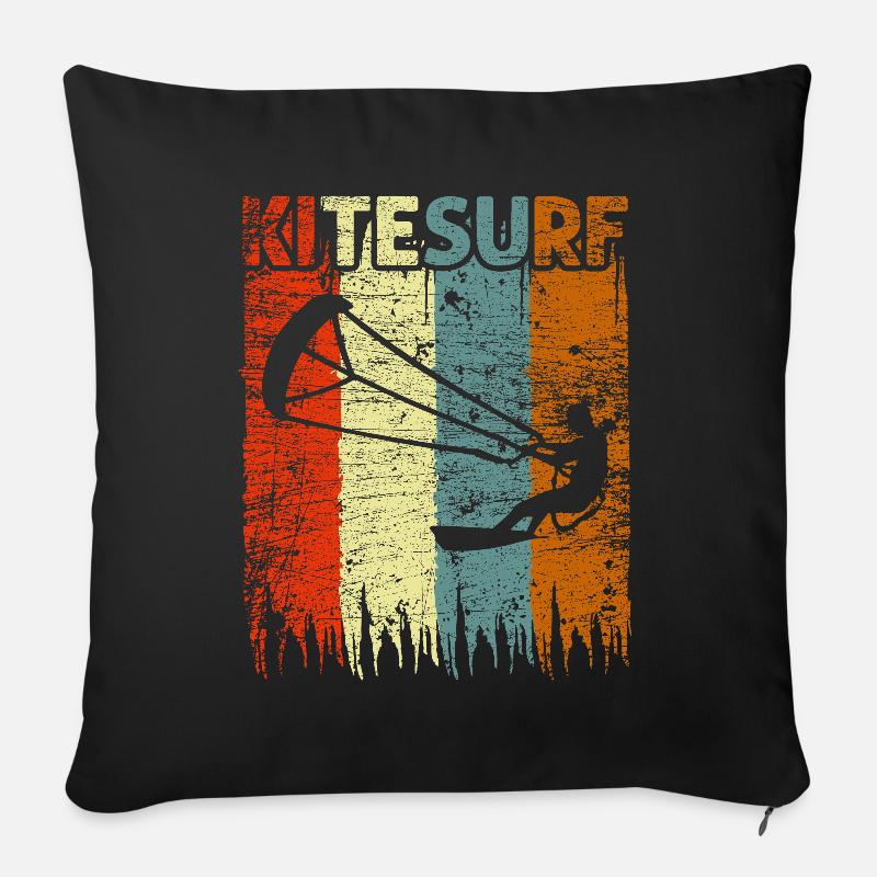 Kitesurf - Sofakissenbezug 45 x 45 cm - Schwarz