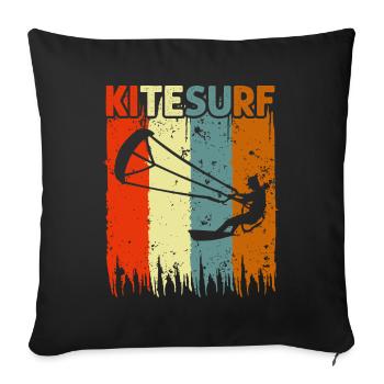 Kitesurf - Sofa pillowcase 17,3'' x 17,3'' (45 x 45 cm) - black - Front