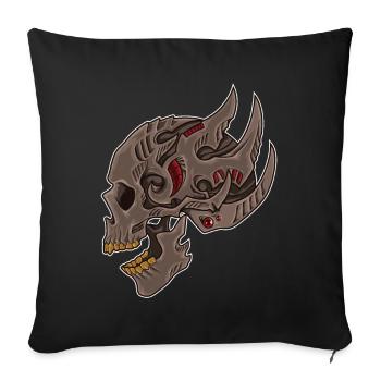 Crâne cyberpunk | Avenir mortel - Housse de coussin décorative 45 x 45 cm - noir - Devant