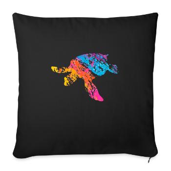 turtle - Sofa pillowcase 17,3'' x 17,3'' (45 x 45 cm) - black - Front