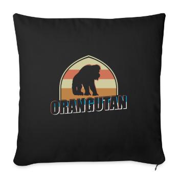 Orangutan Great ape - Sofa pillowcase 17,3'' x 17,3'' (45 x 45 cm) - black - Front