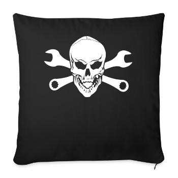 Mechanic skull - Sofa pillowcase 17,3'' x 17,3'' (45 x 45 cm) - black - Front