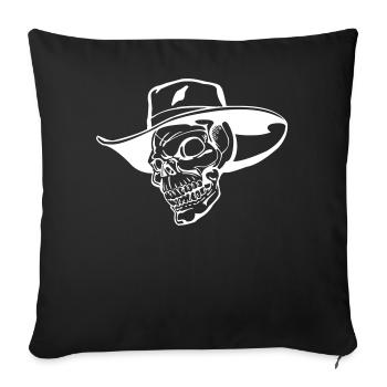 cowboy skull - Sofa pillowcase 17,3'' x 17,3'' (45 x 45 cm) - black - Front