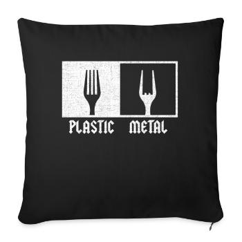 Plastic Metal Music Pommesgabel Festival Rock Fans - Sofa pillowcase 17,3'' x 17,3'' (45 x 45 cm) - black - Front