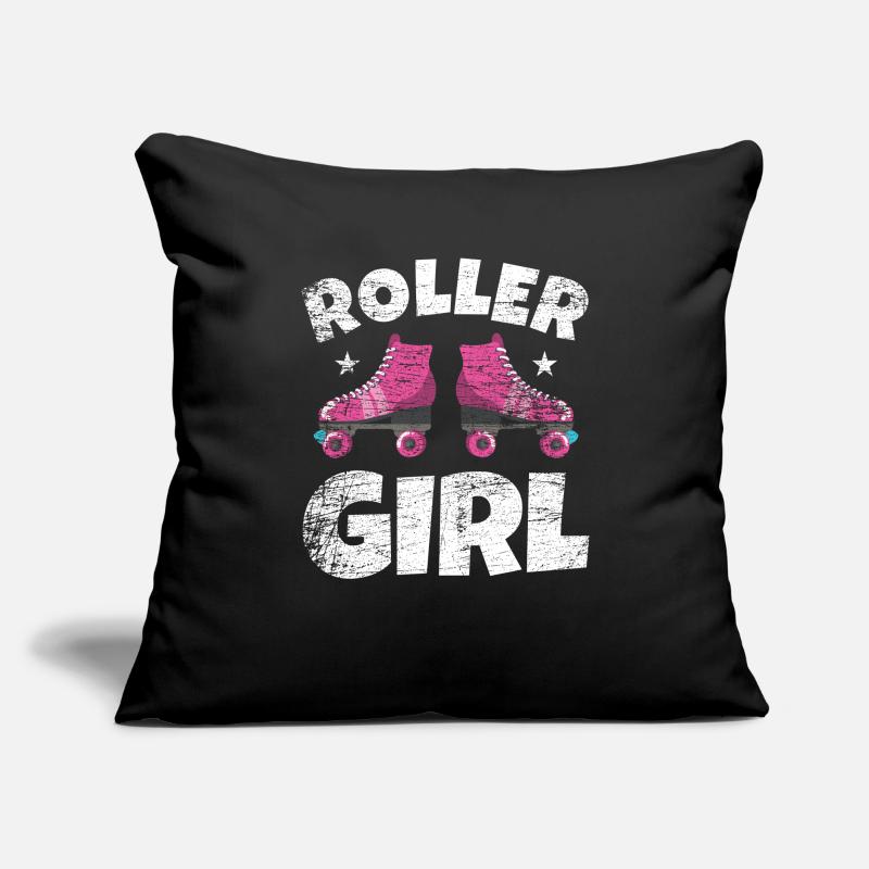 Fille de roller skate Housse de coussin décorative 45 x 45 cm