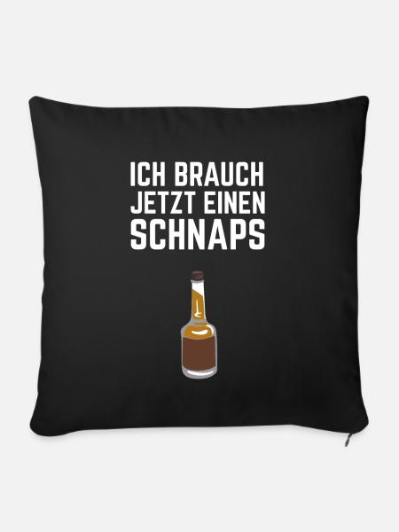 Schnaps Alkohol Whiskey - Sofakissenbezug 45 x 45 cm - Schwarz