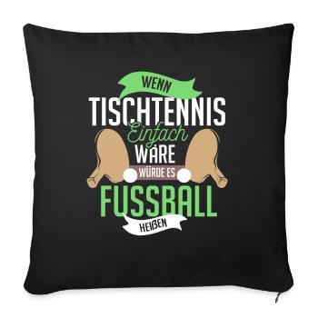 table tennis - Sofa pillowcase 17,3'' x 17,3'' (45 x 45 cm) - black - Front