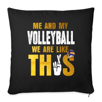 Volleyball Hobby Sport - Sofa pillowcase 17,3'' x 17,3'' (45 x 45 cm) - black - Front