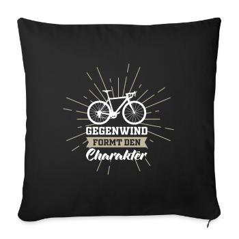 Road bike gift idea - Sofa pillowcase 17,3'' x 17,3'' (45 x 45 cm) - black - Front