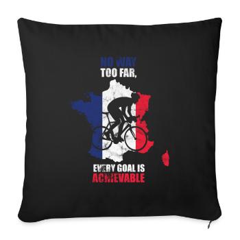 Road bike cycling France - Sofa pillowcase 17,3'' x 17,3'' (45 x 45 cm) - black - Front