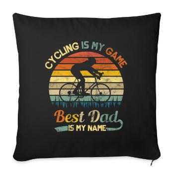 Bicycle Father Father's Day Gift - Sofa pillowcase 17,3'' x 17,3'' (45 x 45 cm) - black - Front