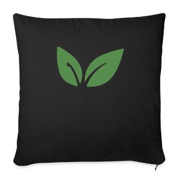 Végétalien végétalien - Housse de coussin décorative 45 x 45 cm - noir - Devant