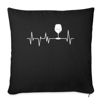 Buveur de vin connaisseur de vin - Housse de coussin décorative 45 x 45 cm - noir - Devant