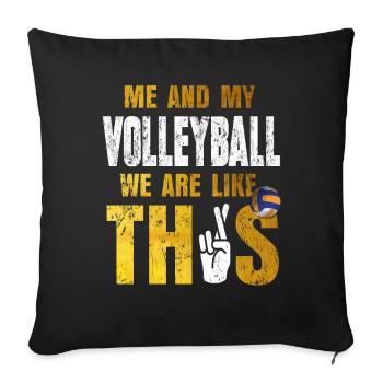 volleyball - Sofa pillowcase 17,3'' x 17,3'' (45 x 45 cm) - black - Front