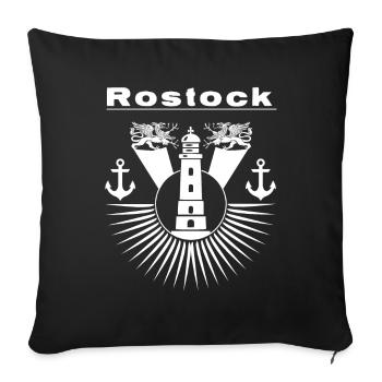 Phare de Rostock Greif - Housse de coussin décorative 45 x 45 cm - noir - Devant
