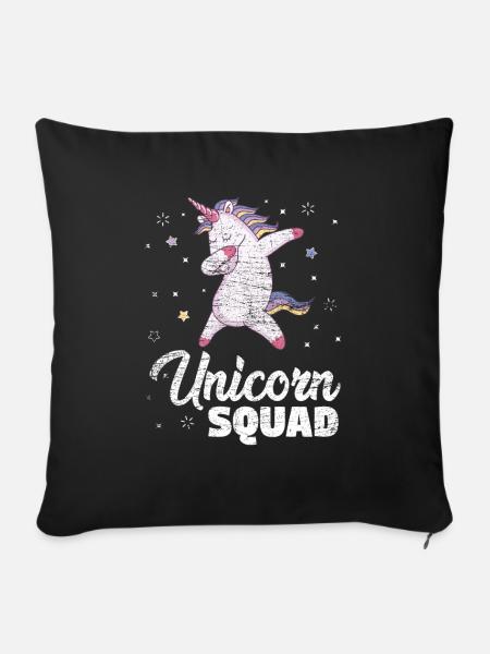 Dabbing Einhorn - Sofakissenbezug 45 x 45 cm - Schwarz