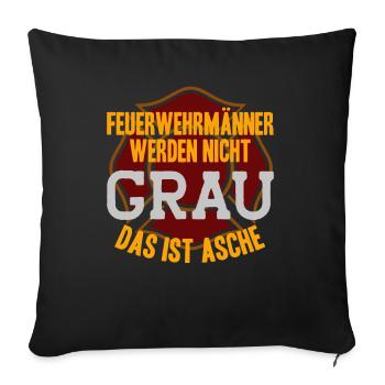 Pompier volontaire pompier - Housse de coussin décorative 45 x 45 cm - noir - Devant