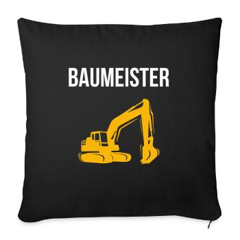 Excavator builder construction site excavator dredging - Sofa pillowcase 17,3'' x 17,3'' (45 x 45 cm) - black - Front
