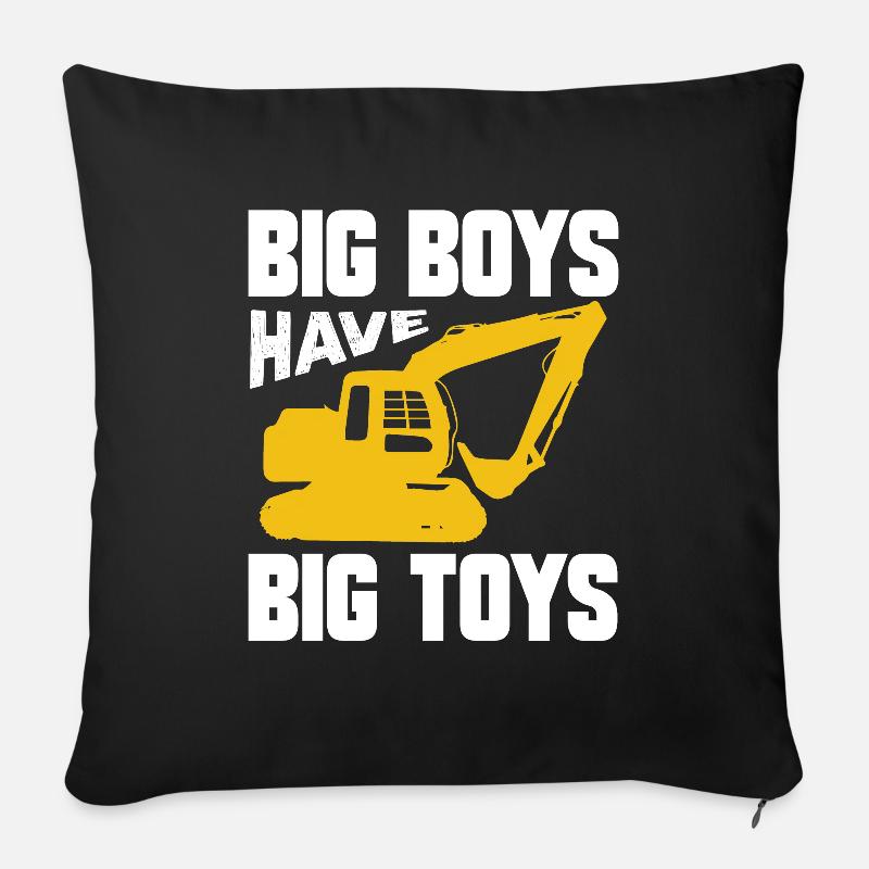 Baggerfahrer Bagger Baggern Baustelle Beruf - Sofakissenbezug 45 x 45 cm - Schwarz