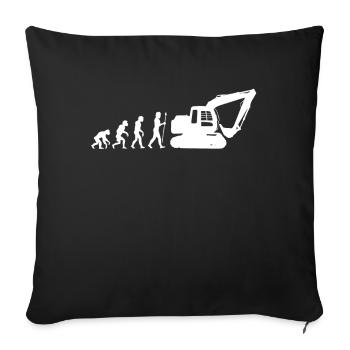 Baggerfahrer Bagger Baustelle - Sofakissenbezug 45 x 45 cm - Schwarz - Vorne