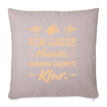 Hund Liebe - Sofakissenbezug 45 x 45 cm - helles Taupe - Vorne