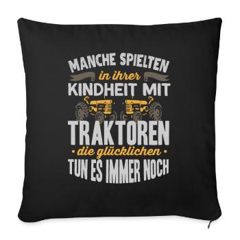 Farmer farmer tractor - Sofa pillowcase 17,3'' x 17,3'' (45 x 45 cm) - black - Front