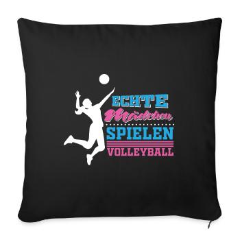 Volleyball girl - Sofa pillowcase 17,3'' x 17,3'' (45 x 45 cm) - black - Front