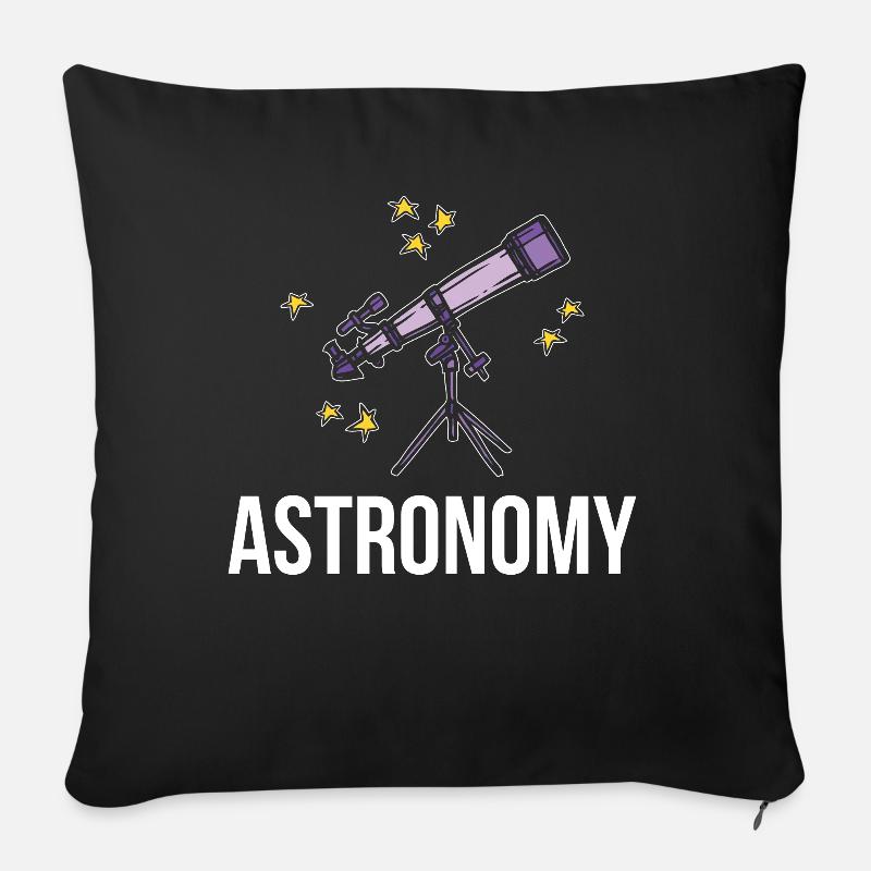 Astronomie - Housse de coussin décorative 45 x 45 cm - noir