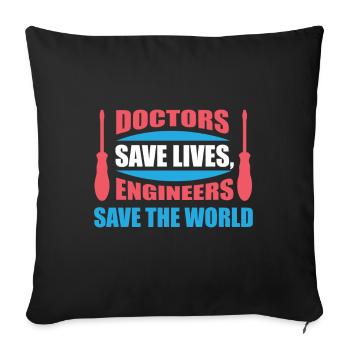 Engineer Engineering Gift - Sofa pillowcase 17,3'' x 17,3'' (45 x 45 cm) - black - Front