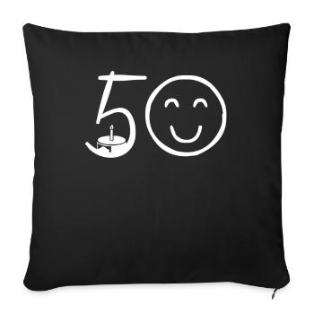 50th Birthday - Sofa pillowcase 17,3'' x 17,3'' (45 x 45 cm) - black - Front