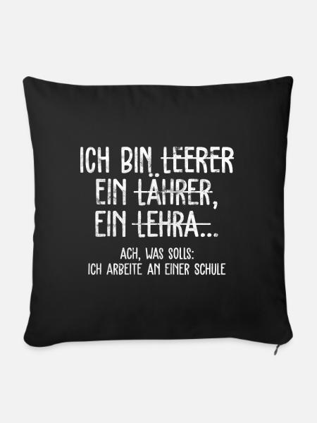 Lehrer Deutsch witziges Geschenk - Sofakissenbezug 45 x 45 cm - Schwarz