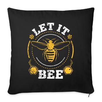 Bee bumblebee gift - Sofa pillowcase 17,3'' x 17,3'' (45 x 45 cm) - black - Front