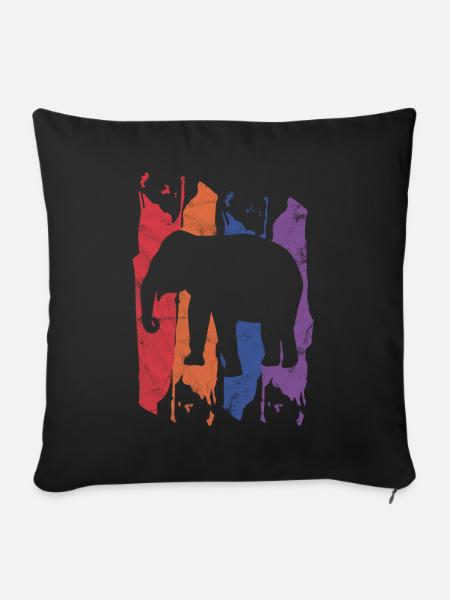 Elefant Tier - Sofakissenbezug 45 x 45 cm - Schwarz