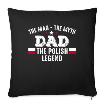 Polnischer Vater Geschenkidee - Sofakissenbezug 45 x 45 cm - Schwarz - Vorne